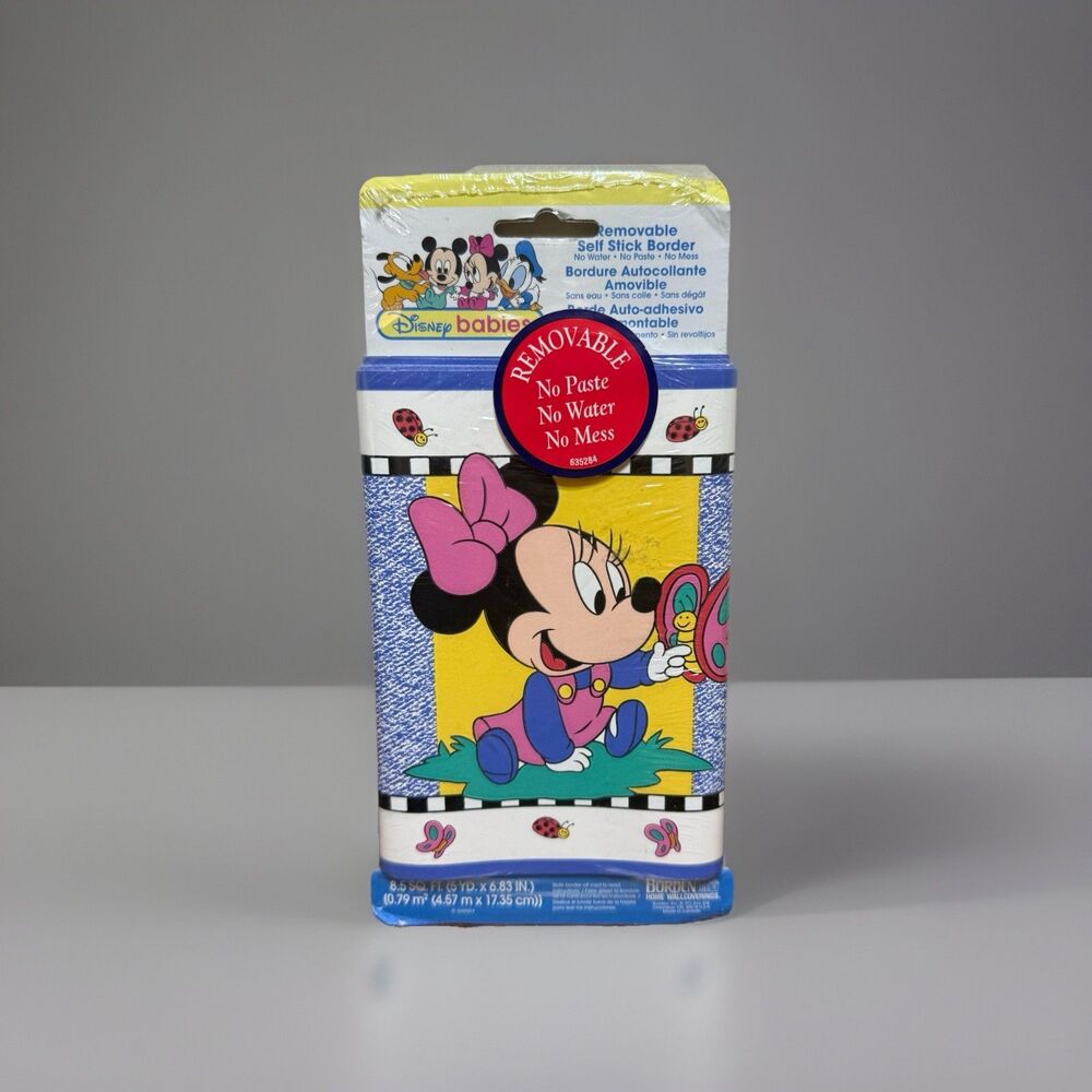 New Vintage 1990s Disney Babies Decorative Border Vinyl 5 Yards Minnie